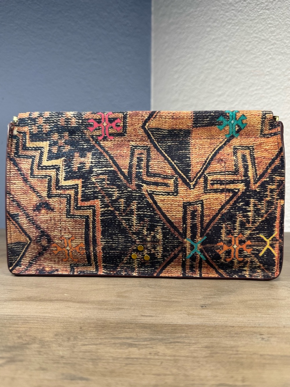 Jérôme Dreyfuss Clic Clac Tapis Clutch Multicolor Geometric Designer NWOT